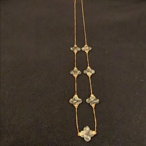 20” necklace with gray mother of pearl detail